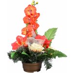 Nohel Garden Květina RŮŽE S ORCHIDEJÍ PODZIM aranžmá v misce 39cm – Hledejceny.cz