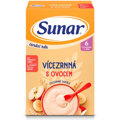 Sunar cereální kaše Vícezrná s ovocem 210 g – Zboží Dáma