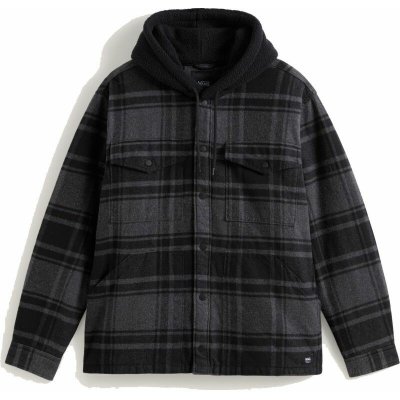 Vans Piedmont Hooded Plaid Shacket Black /Asphalt Heather – Zboží Dáma