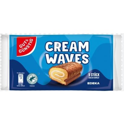 G&G Cream Waves piškotové rolády s mléčnou náplní 5 x 35 g – Zboží Dáma