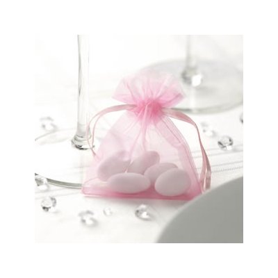 PartyDeco Sáček z organzy světle růžový 10 ks - organzový pytlíček na svatební mandle a dárečky pro hosty – Hledejceny.cz