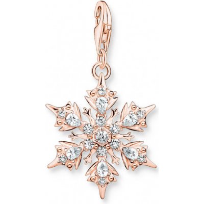 THOMAS SABO přívěsek charm Snowflake with white stones rose gold 1903-416-14