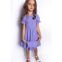 Letní šaty s kabelkou lila