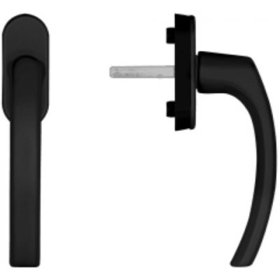 Blaugelb Okenní klika FGS 1758 45°, trn 37mm, včetně šroubů, RAL9005M černá matná – Zbozi.Blesk.cz