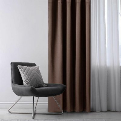 Zatemňovací závěs blackout RESTILO tmavě hnědý 140 x 245 cm sada 2 ks – Zboží Dáma
