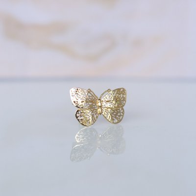 Lillian Vassago Zlatá brož motýl zdobený prořezáváním LLV22-GBR006 – Zboží Dáma