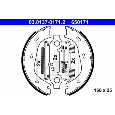 Sada brzdových čelistí, parkovací brzda ATE 03.0137-0171.2