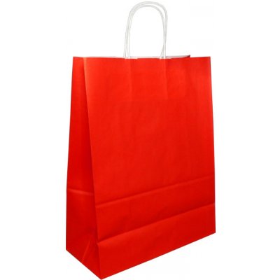 DEKOS taška papírová 26 12x34cm s krouceným uchem červená