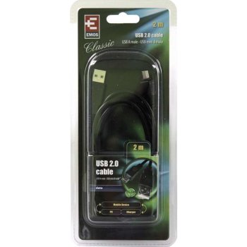 Emos SB7302 USB 2.0 A vidlice - mini B vidlice, 2m