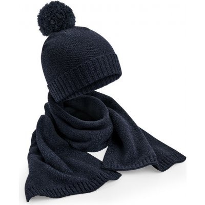 Beechfield Sada B 401 s pletenou čepicí a šálou dárková navy fleck Navy – Hledejceny.cz