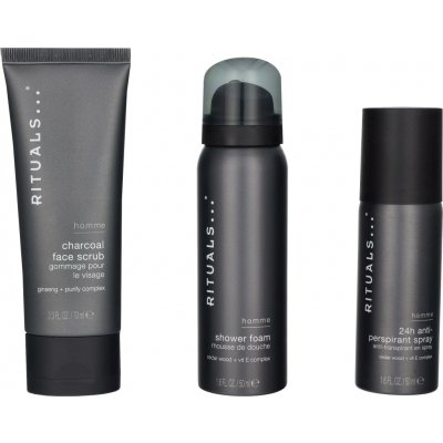 RITUALS Trial Set Homme Pleťový peeling pro muže Homme 70 ml +sprchová pěna Homme 50 ml +Antiperspirant ve spreji Homme 50 ml dárková sada – Hledejceny.cz