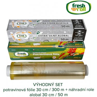Výhodný balíček Fresh'n'Roll - Alobal 30cm / 50m + Potravinová fólie 30cm / 300m + náhradní role 30cm / 300m – Zboží Mobilmania
