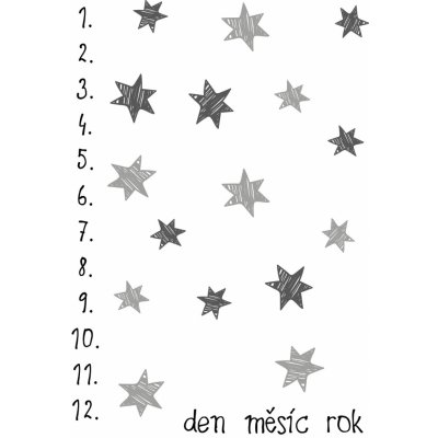 ELIS design Milníková deka na focení miminek Šedé hvězdičky – Zboží Mobilmania