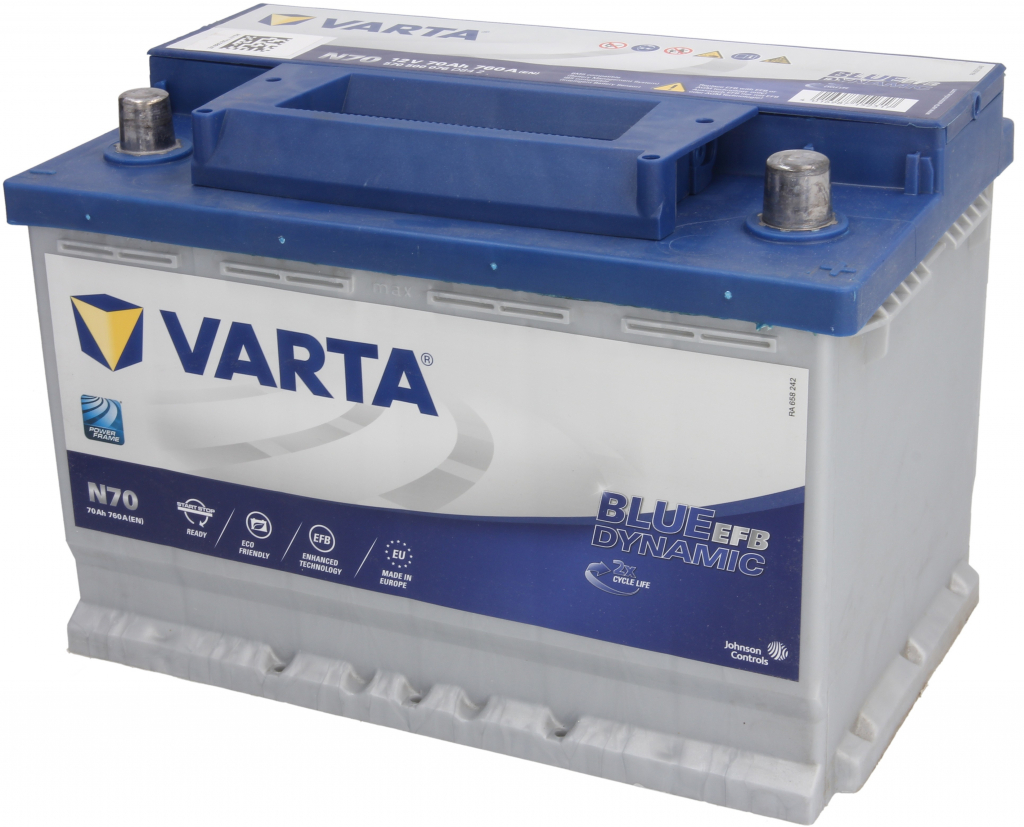 Varta Blue Dynamic EFB 12V 70Ah 760A 570 500 076 od 2 769 Kč - Heureka.cz