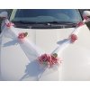 Svatební autodekorace Komplet na auto - květy růže starorůžové