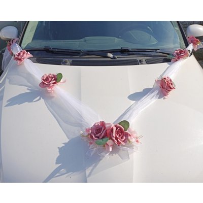 Komplet na auto - květy růže starorůžové – Zboží Mobilmania