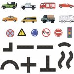 Vodolepky silnice auta a značky kreativní pěnové dílky do vany 23ks – Zboží Dáma
