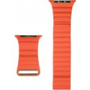 Coteetci kožený magnetický řemínek Loop Band pro Apple Watch 38 / 40mm oranžový WH5205-OR