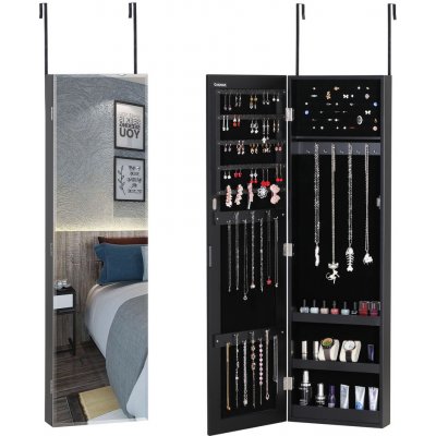 Casaria závěsná šperkovnice se zrcadlem černá 107482 – Zboží Mobilmania