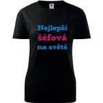 Černé dámské tričko nejlepší šéfová na světě darek pro sefovou – Zboží Mobilmania