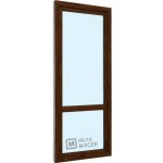 Kömmerling balkonové dveře 70 AD OS s příčkou levé tmavý dub/bílá 70 x 220 cm jednostranná klika + madýlko + PVC rám – Hledejceny.cz