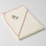 Veba LOTA osuška s kapucí jasmínová s výšivkou Huňatý beránek béžová lemovka 75 x 75 cm – Zboží Dáma