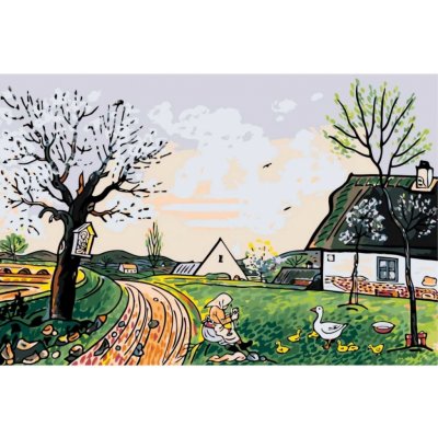MALUJEŠ Malování podle čísel - JOSEF LADA - JARO Rozměr: 60x90 cm, Rámování: vypnuté plátno na rám – Zboží Mobilmania