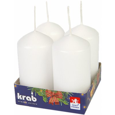 Krab Adventní válec bílá 40x80 mm 4ks – Zboží Mobilmania