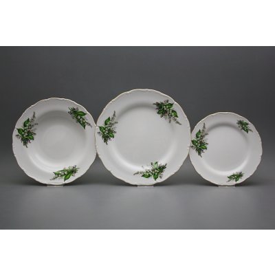 Bohemia Porcelán 1987 Talířová souprava Ofélie Konvalinky CGL 18 dílná – Zboží Dáma