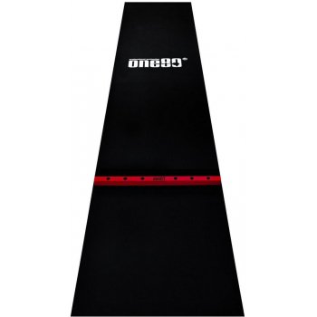 Pryžový koberec s hranicí hodu ONE80 300×60cm, černý