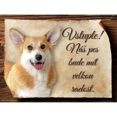 Sport hobby Cedulka Welsh Corgi Pembroke Vstupte CP1092 15 x 11 cm – Zboží Mobilmania