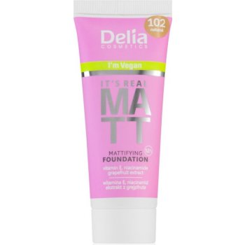 Delia Cosmetics It's Real Matt matující make-up 102 Natural 30 ml