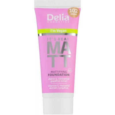 Delia Cosmetics It's Real Matt matující make-up 102 Natural 30 ml