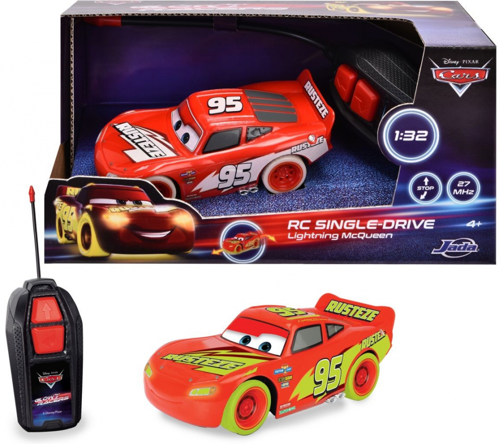 Dickie RC Cars Blesk McQueen Single Drive Glow Racers 1:32, 1kanal