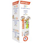 Elmex Kids zubní pasta 50 ml + zubní kartáček + kelímek na zubní kartáček dárková sada – Sleviste.cz