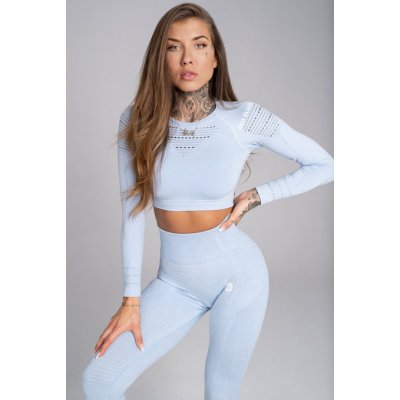 Gym Glamour Crop-Top bezešvý Dream Blue modrá – Zboží Mobilmania