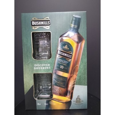 Bushmills 10y 40% 0,7 l (dárkové balení 2 sklenice) – Zbozi.Blesk.cz