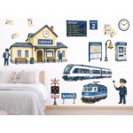Nalepte.cz České nádraží samolepky na zeď pro kluky arch 157 x 130 cm – Hledejceny.cz