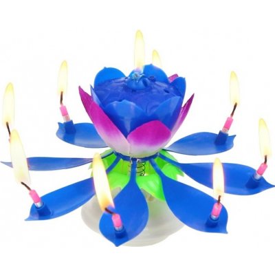 GoDan Dortová svíčka hrající s fontánou modrá – Zboží Dáma