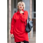 Italy fashion Fleecové šaty NICE Červená – Zboží Dáma