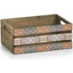 ZELLER Dekorativní dřevěná krabice MOSAIC 32 x 22 x 13,5 cm