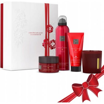 Rituals The Ritual of Ayurveda Medium sprchová pěna 200 ml + tělový krém 100 ml + tělový peeling 140 gr + vonná svíčka 125 gr – Hledejceny.cz