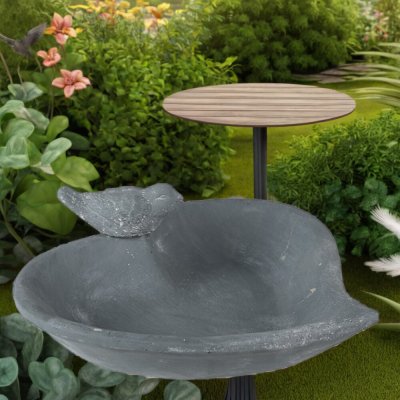 Clayre & Eef Cementové krmítko pro ptáky ve tvaru srdce 26 x 26 x 10 cm šedé – Hledejceny.cz