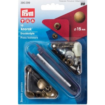 PRYM Knoflík stiskací ANORAK 15 mm - staromosaz – Sleviste.cz