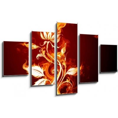 Obraz 5D pětidílný - 125 x 70 cm - Fire rose Oheň vzrostl – Zboží Mobilmania