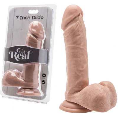 Get Real 7 Inch Silicone Dildo With Balls – Zboží Mobilmania