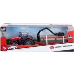 Bburago 10cm Farm Traktor na setrvačník s vlečkou Massey Ferguson 8740S – Hledejceny.cz