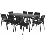 LIVARNO home Sada hliníkového zahradního nábytku s rozkládacím stolem a židlemi Miami, 9dílná, antracitová – Hledejceny.cz