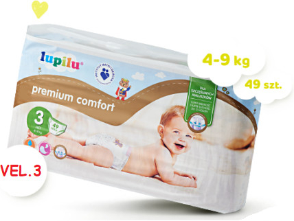 Lupilu Premium Comfort 3 MIDI 4-9 kg 49 ks od 199 Kč - Heureka.cz