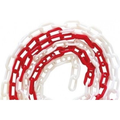 ProfiGaráž Plastový řetěz, 6mm, bílo-červený, 25m – Zboží Mobilmania